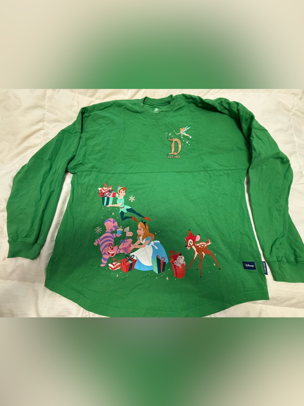 Disney Green Holiday Character Spirit Jersey.
